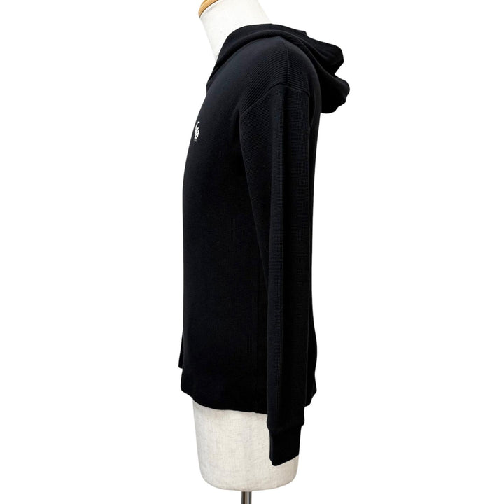 Great CHROME HEARTS hoodie CH logo embroidered thermal pullover black cotton