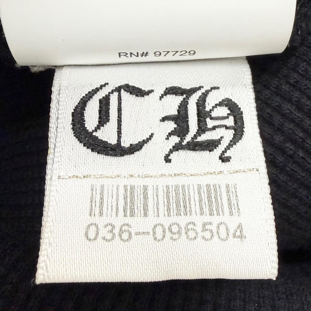 Great CHROME HEARTS hoodie CH logo embroidered thermal pullover black cotton