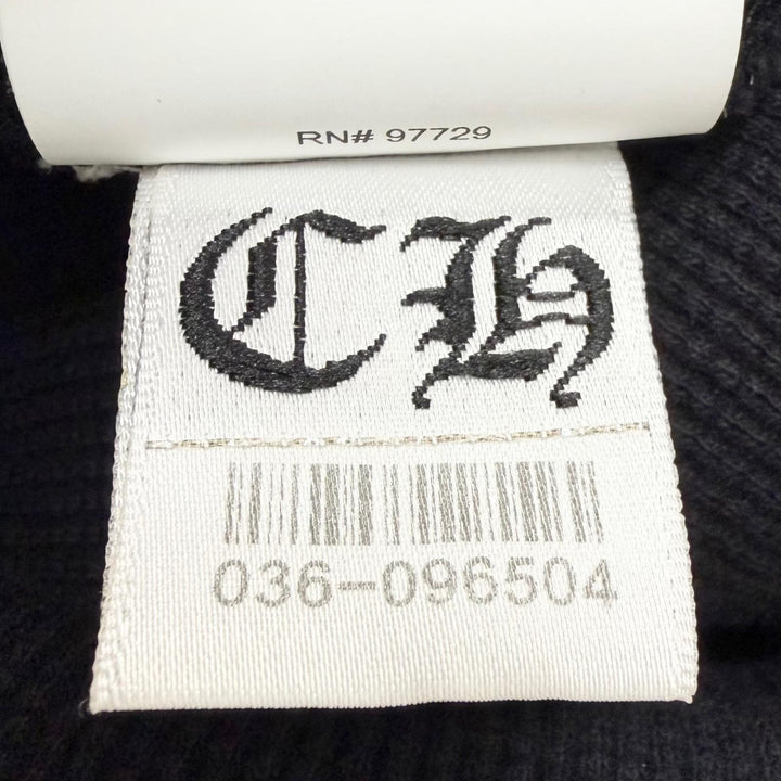 Great CHROME HEARTS hoodie CH logo embroidered thermal pullover black cotton