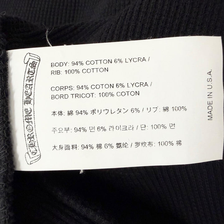Great CHROME HEARTS hoodie CH logo embroidered thermal pullover black cotton