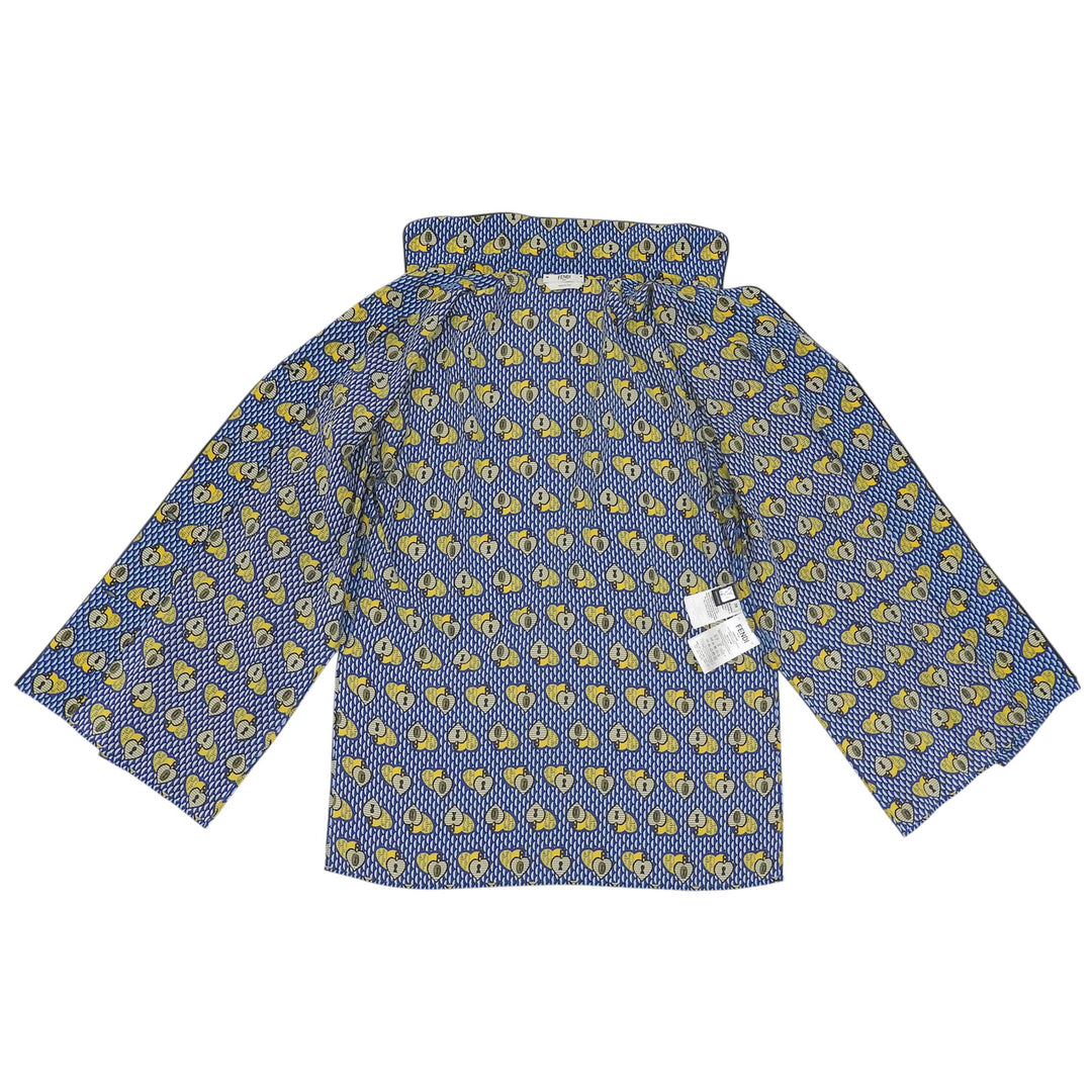 Excellent FENDI Long sleeve shirt Logo embroidery, all-over print, 38 FS6993