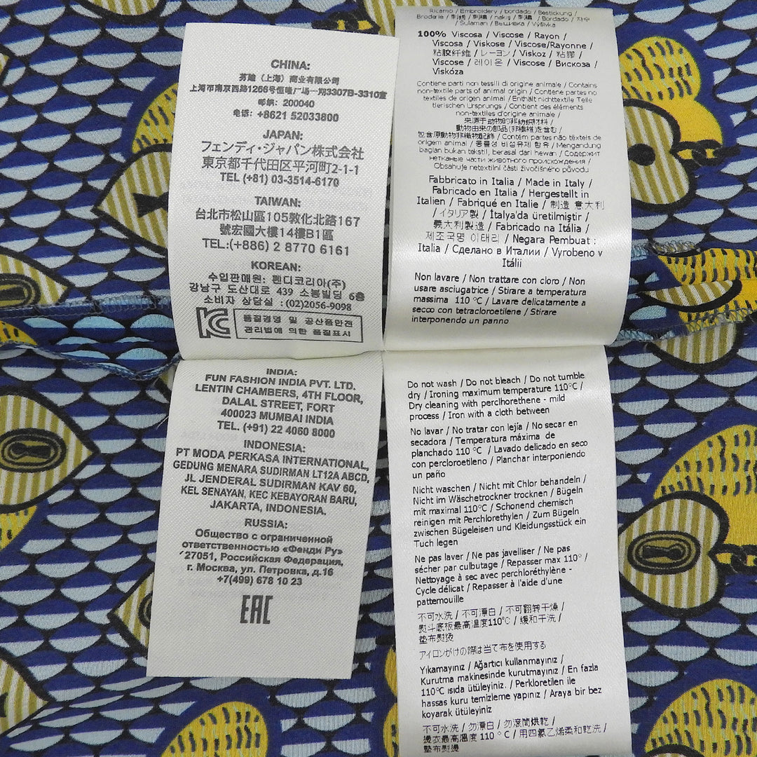 Excellent FENDI Long sleeve shirt Logo embroidery, all-over print, 38 FS6993