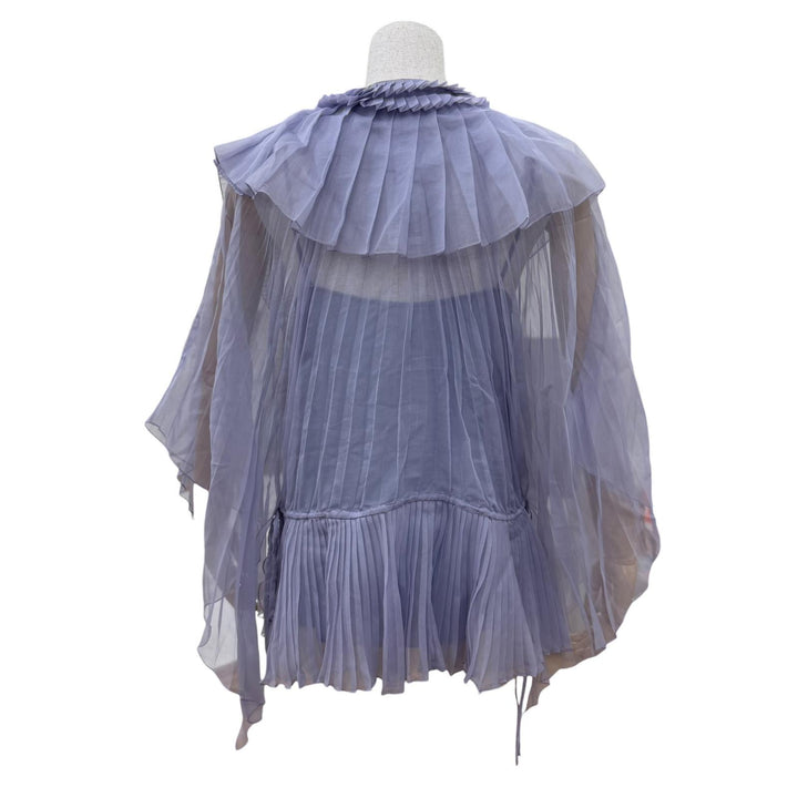 Excellent GUCCI tops Long-sleeved pleated shirt purple silk 36 623194