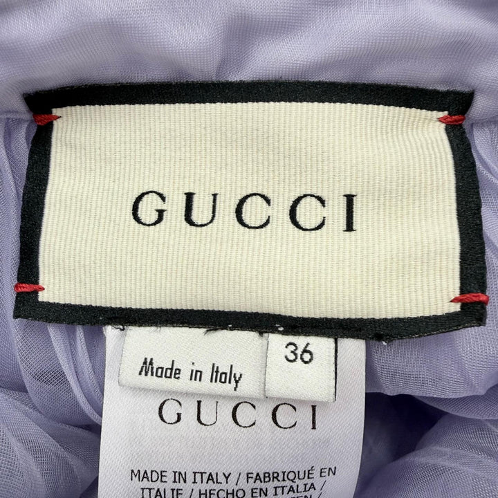 Excellent GUCCI tops Long-sleeved pleated shirt purple silk 36 623194