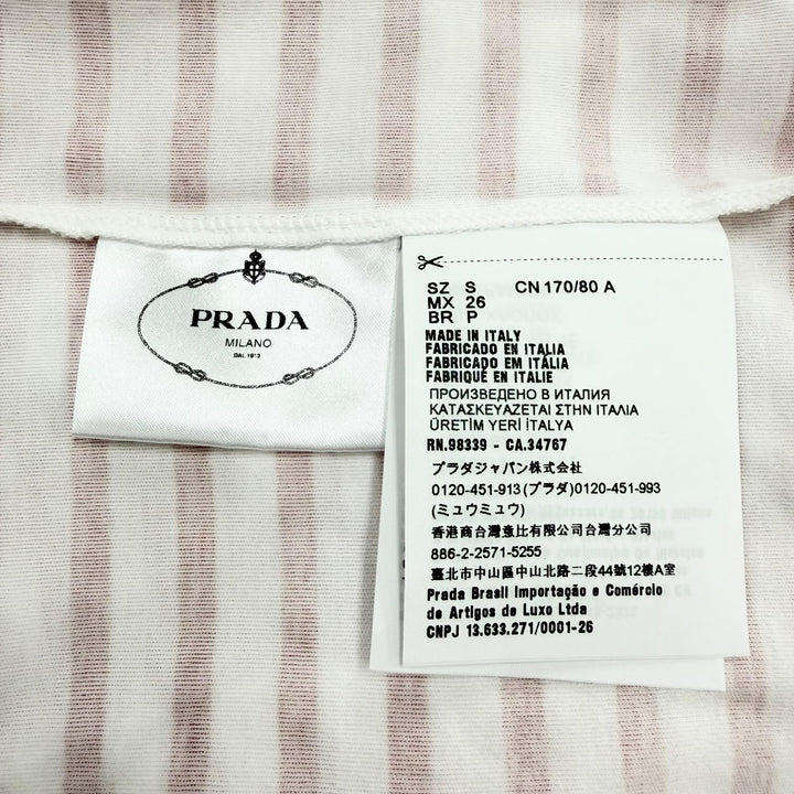 Pristine PRADA Short sleeve T-shirt Triangle logo border pattern Red S