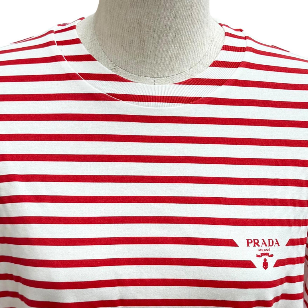Pristine PRADA Short sleeve T-shirt white cotton Women S 3590A S221 103D