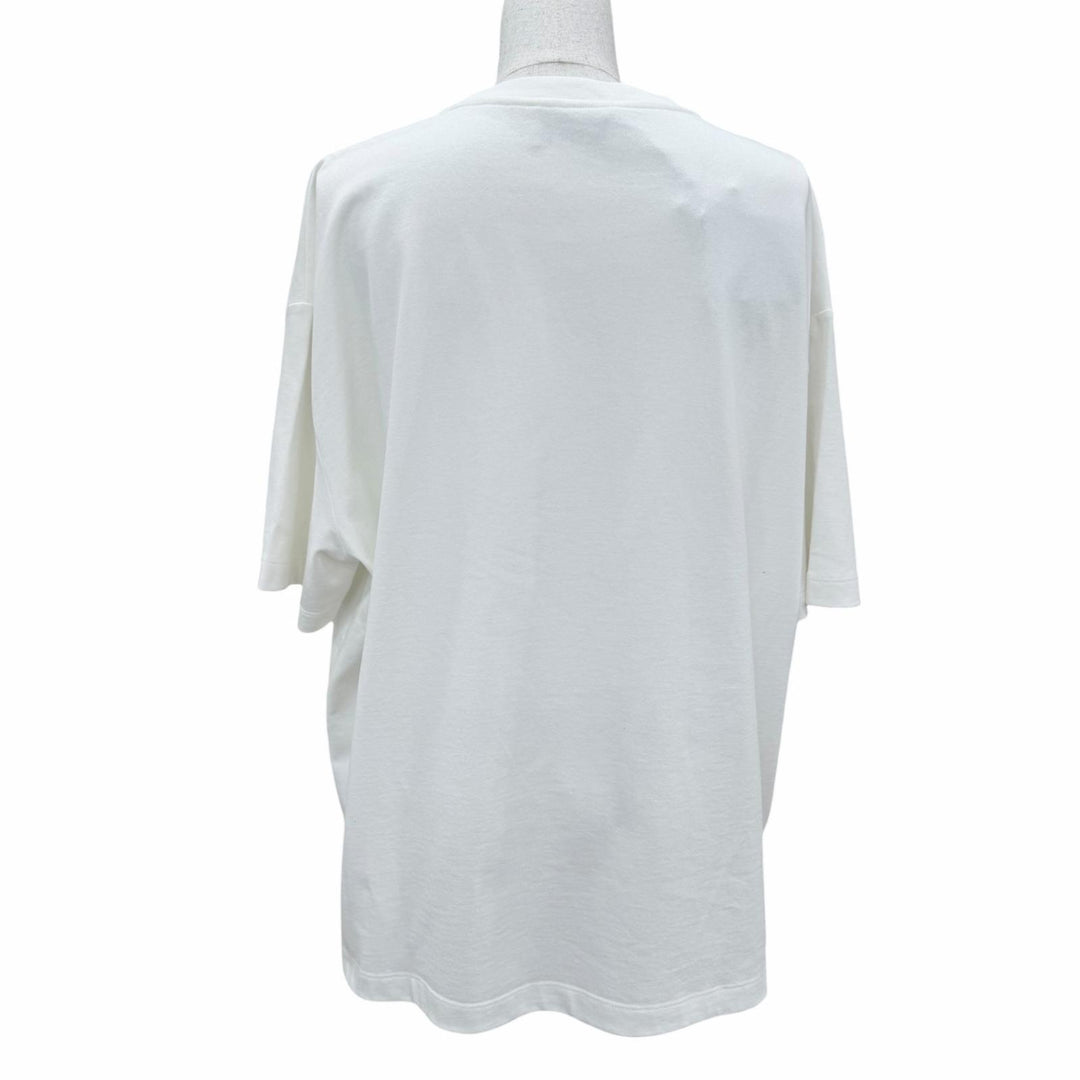 Pristine PRADA Short sleeve T-shirt Triangle logo white Women S 3558A S211 10UP