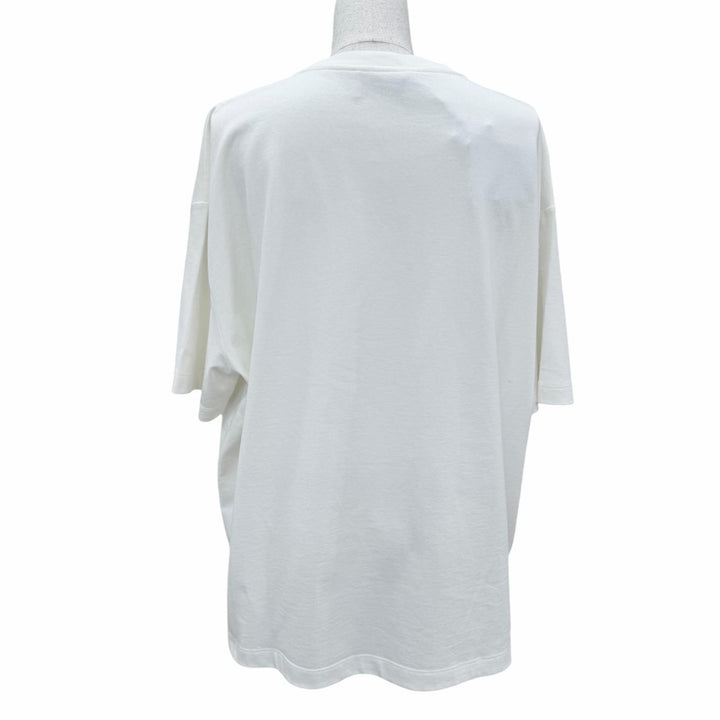 Pristine PRADA Short sleeve T-shirt Triangle logo white Women S 3558A S211 10UP