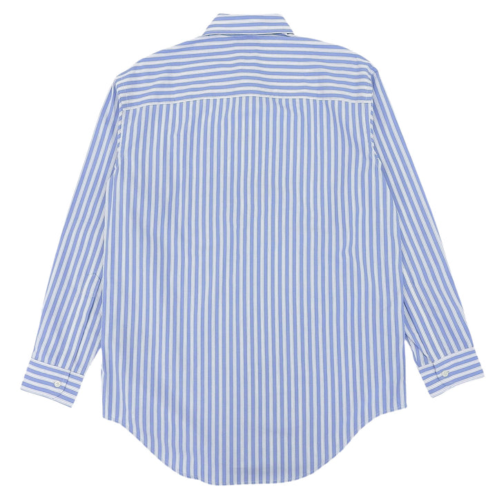 Excellent COACH Long sleeve shirt Cherry logo embroidery stripe blue CI396