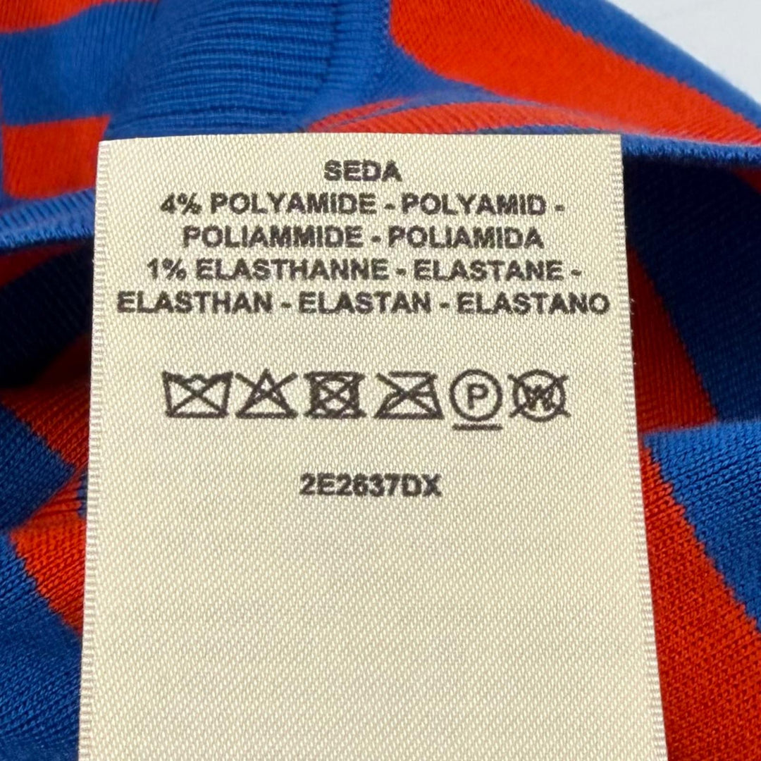 Excellent HERMES knit Striped Sleeveless Mock Neck blue Viscose 38 2E2637DX