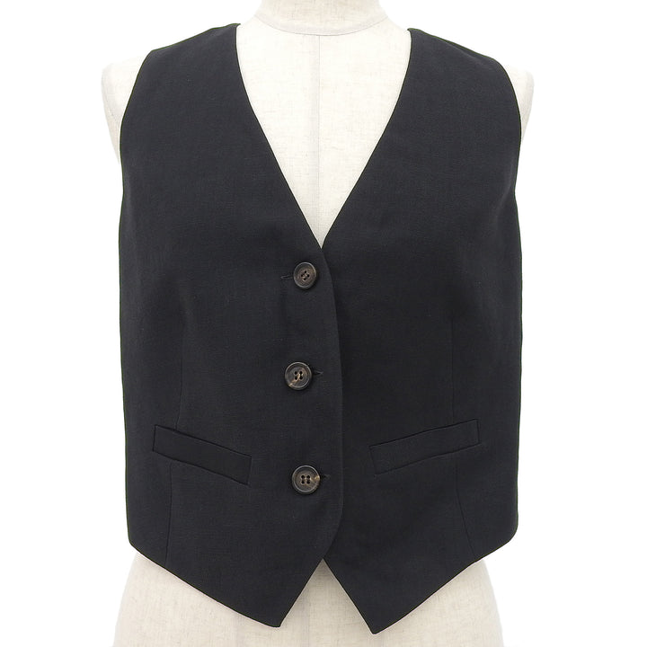 Pristine Brunello Cucinelli Best V-neck, front button black Viscose Women 40