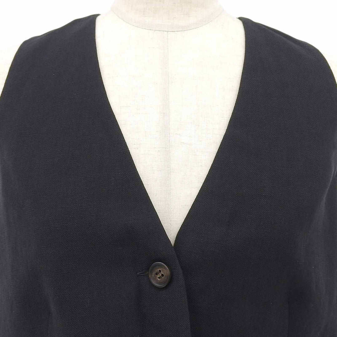 Pristine Brunello Cucinelli Best V-neck, front button black Viscose Women 40