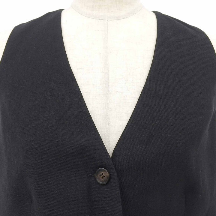 Pristine Brunello Cucinelli Best V-neck, front button black Viscose Women 40