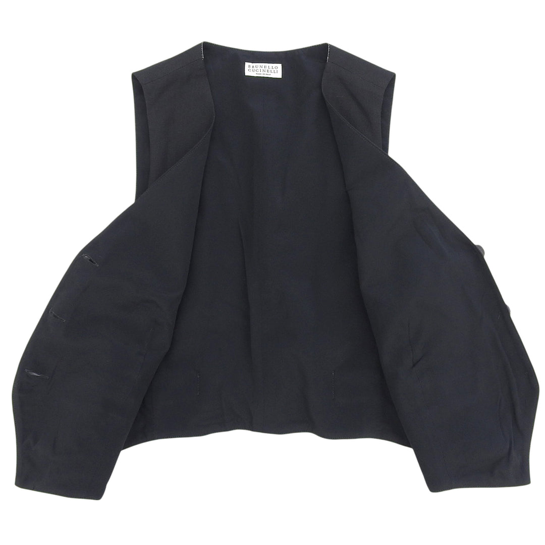 Pristine Brunello Cucinelli Best V-neck, front button black Viscose Women 40
