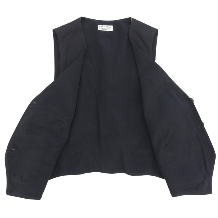 Pristine Brunello Cucinelli Best V-neck, front button black Viscose Women 40