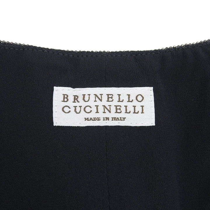 Pristine Brunello Cucinelli Best V-neck, front button black Viscose Women 40