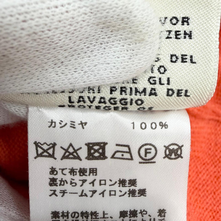 Excellent HERMES Short sleeve knit H-lift Top Orange cashmere Women 34 07-7700