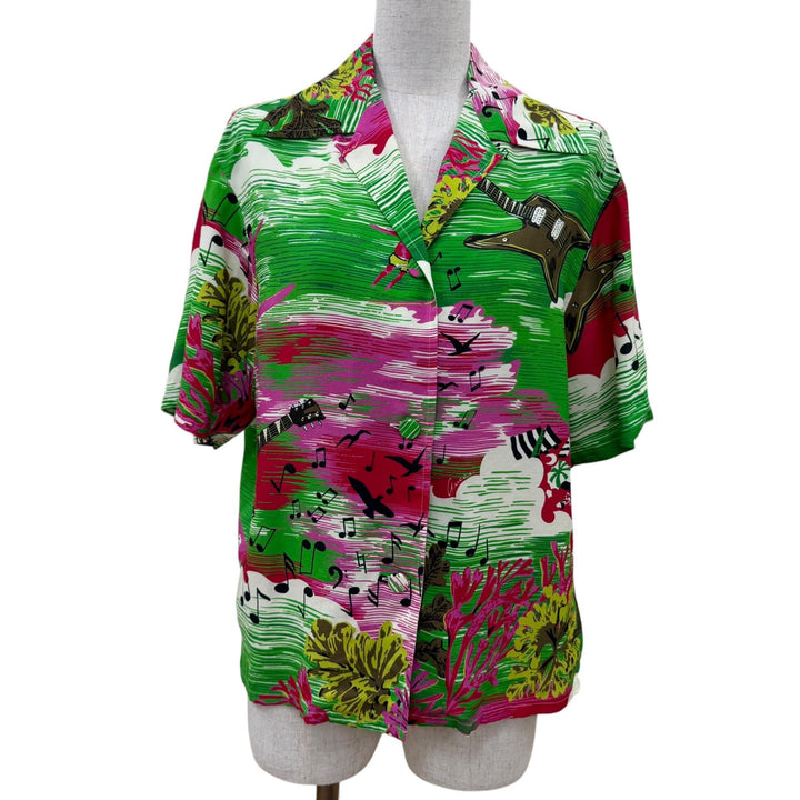 Excellent GUCCI Short sleeve shirt Logo and all-over print design tops 36 703607