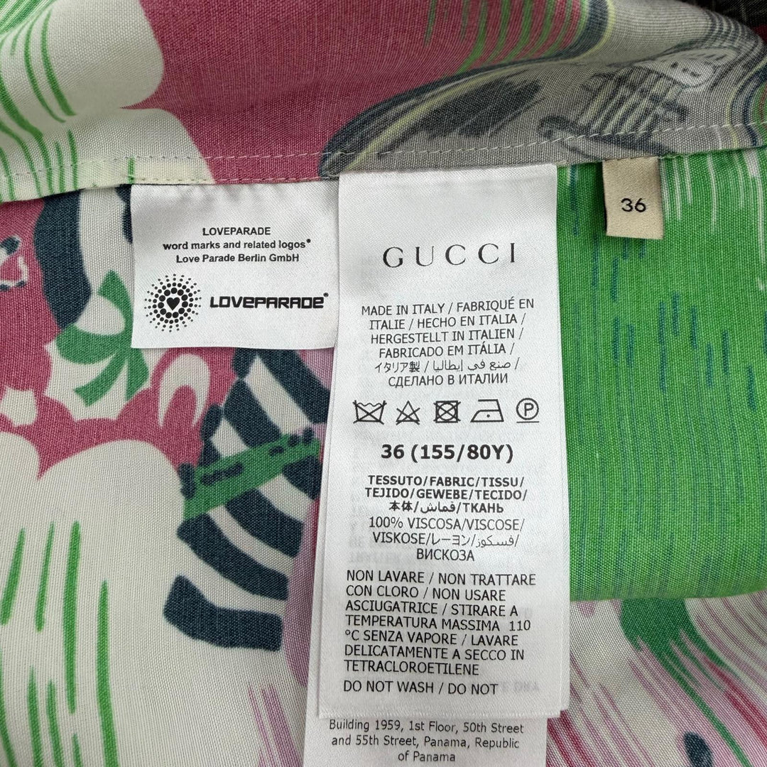 Excellent GUCCI Short sleeve shirt Logo and all-over print design tops 36 703607