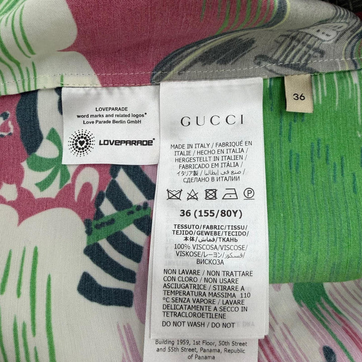 Excellent GUCCI Short sleeve shirt Logo and all-over print design tops 36 703607