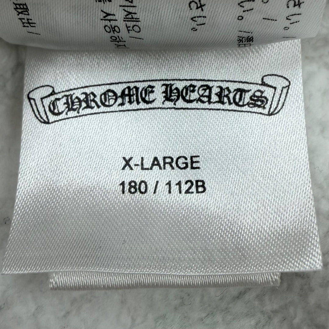 Good CHROME HEARTS hoodie Stencil print hooded pullover white cotton mens XL