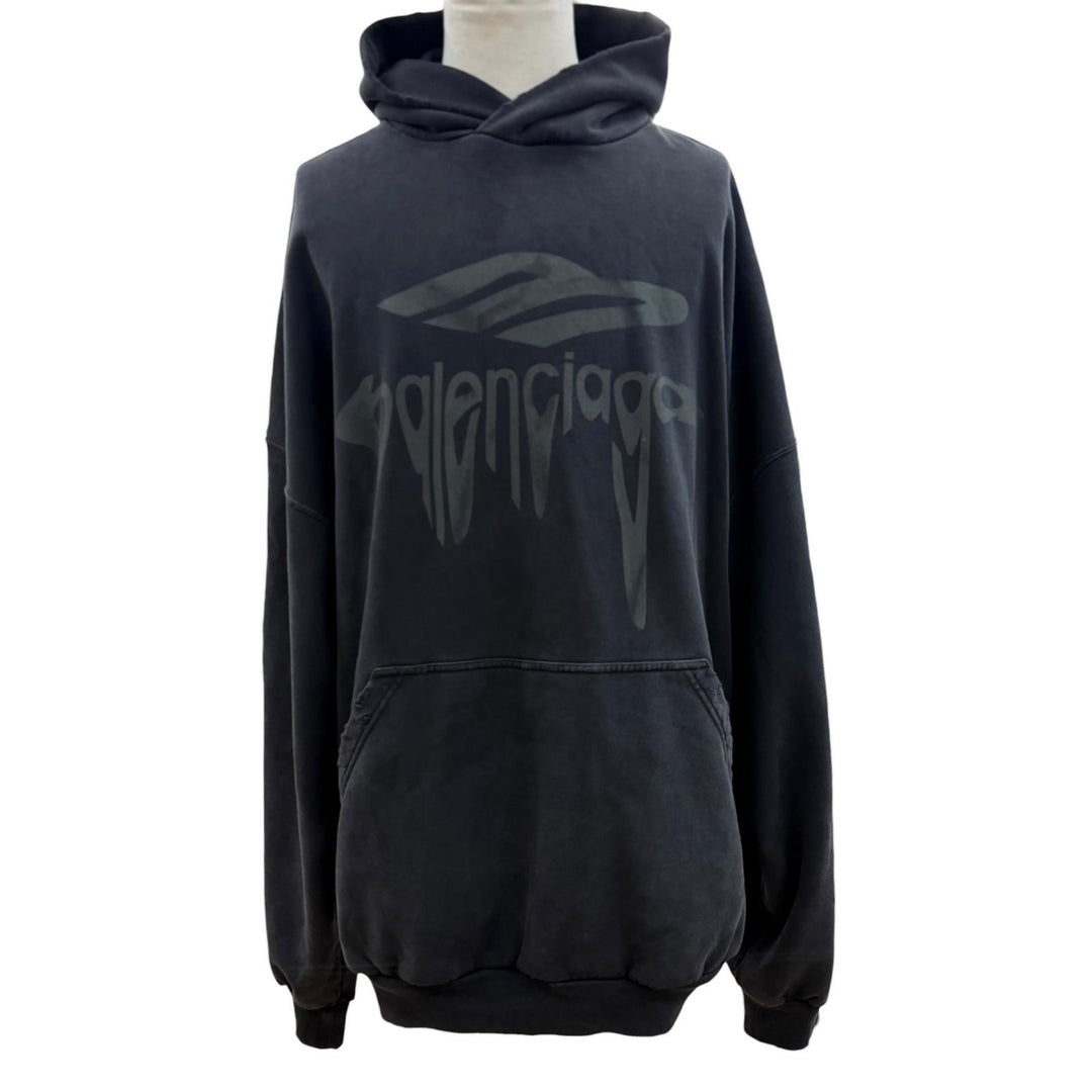 Great BALENCIAGA hoodie Black series cotton mens M 803265