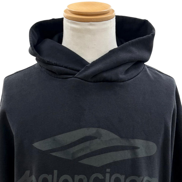 Great BALENCIAGA hoodie Black series cotton mens M 803265