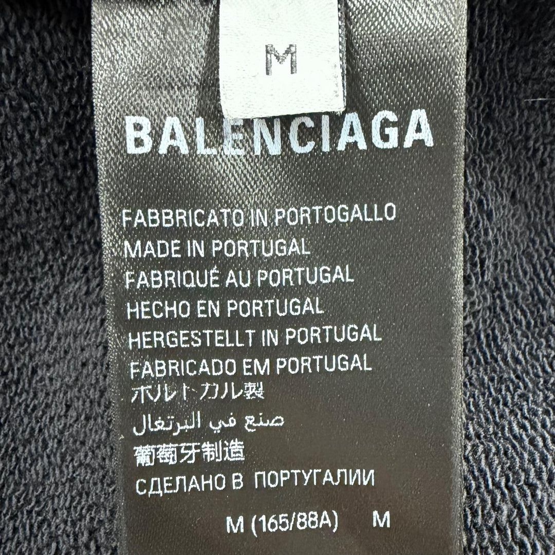 Great BALENCIAGA hoodie Black series cotton mens M 803265