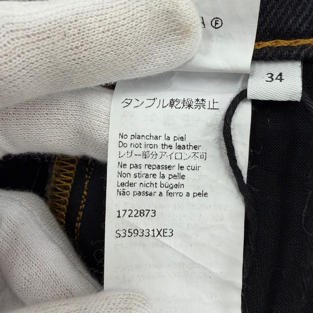 Great LOEWE Denim pants Anagram leather patch button fly Indigo 34 S359331XE3