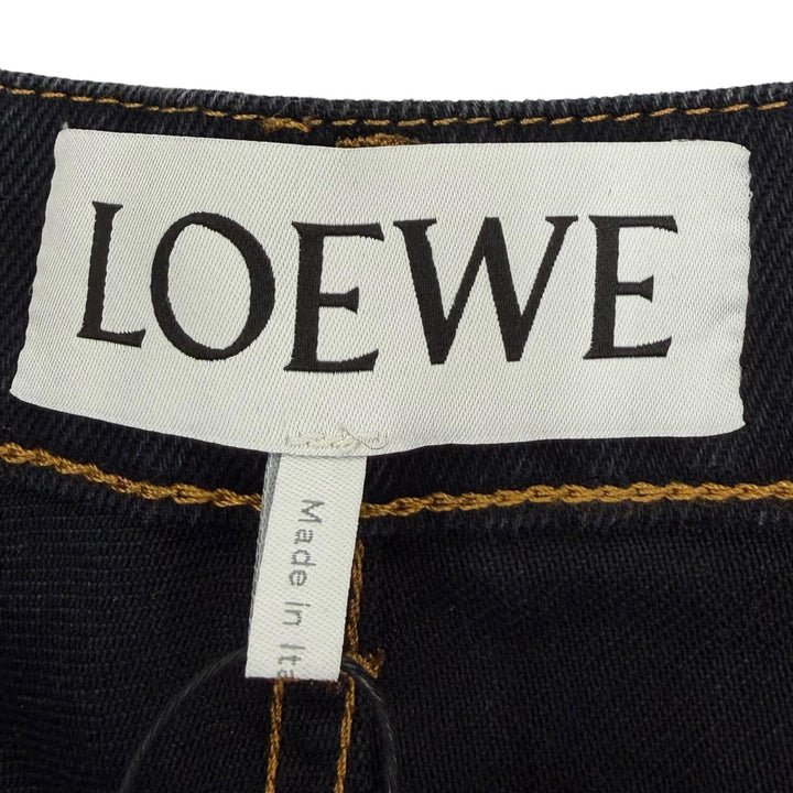 Great LOEWE Denim pants Anagram leather patch button fly Indigo 34 S359331XE3