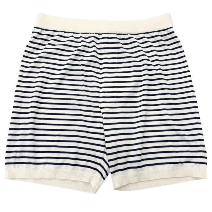 Pristine PRADA Shorts Border Pattern Triangle Logo Knit white silk