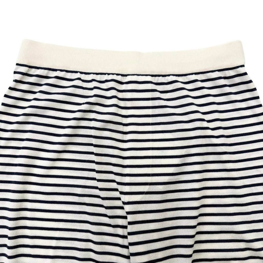 Pristine PRADA Shorts Border Pattern Triangle Logo Knit white silk