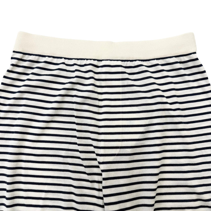 Pristine PRADA Shorts Border Pattern Triangle Logo Knit white silk
