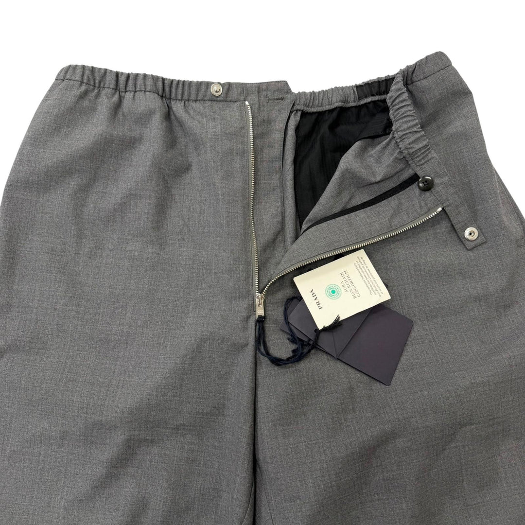 Pristine PRADA Pants Triangle Patch Chef Pants gray Virgin wool mens L SPH377