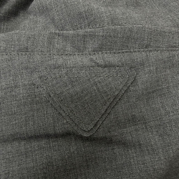 Pristine PRADA Pants Triangle Patch Chef Pants gray Virgin wool mens L SPH377