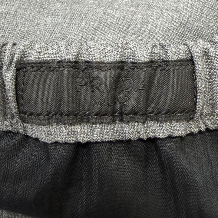 Pristine PRADA Pants Triangle Patch Chef Pants gray Virgin wool mens L SPH377