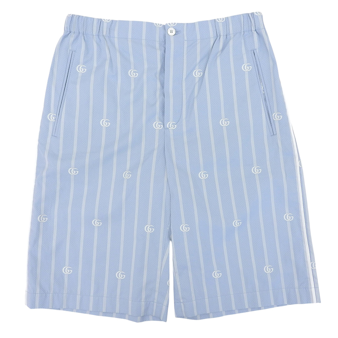 Excellent GUCCI Shorts Double G Stripe Light blue cotton mens 46 618597