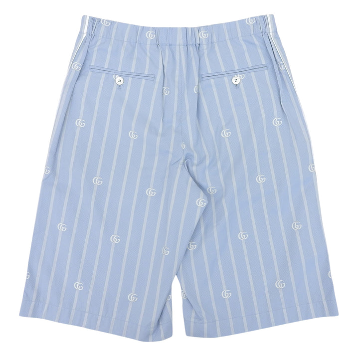Excellent GUCCI Shorts Double G Stripe Light blue cotton mens 46 618597