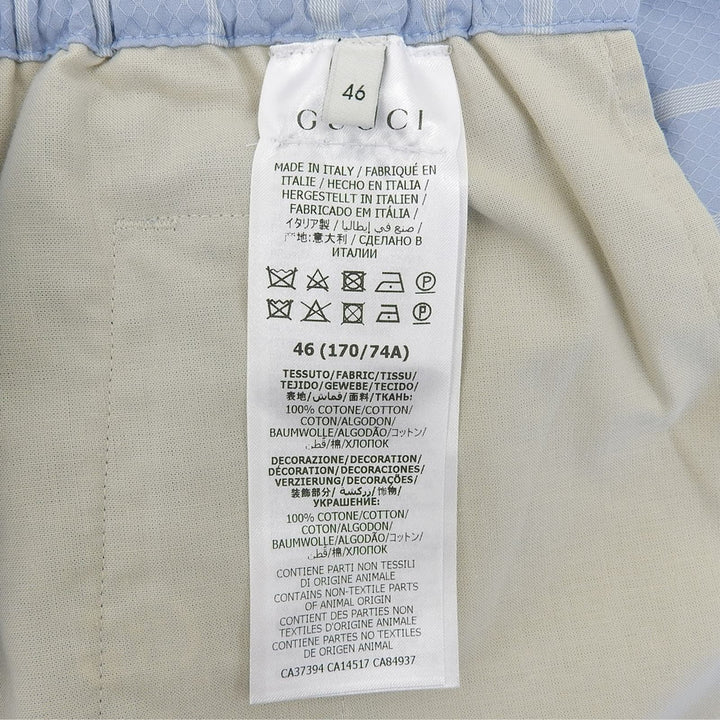 Excellent GUCCI Shorts Double G Stripe Light blue cotton mens 46 618597