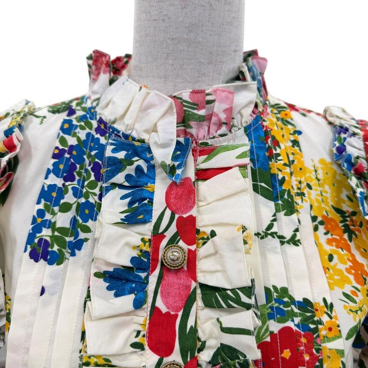 Excellent GUCCI one piece Interlocking G Floral Design multicolor 36 453982