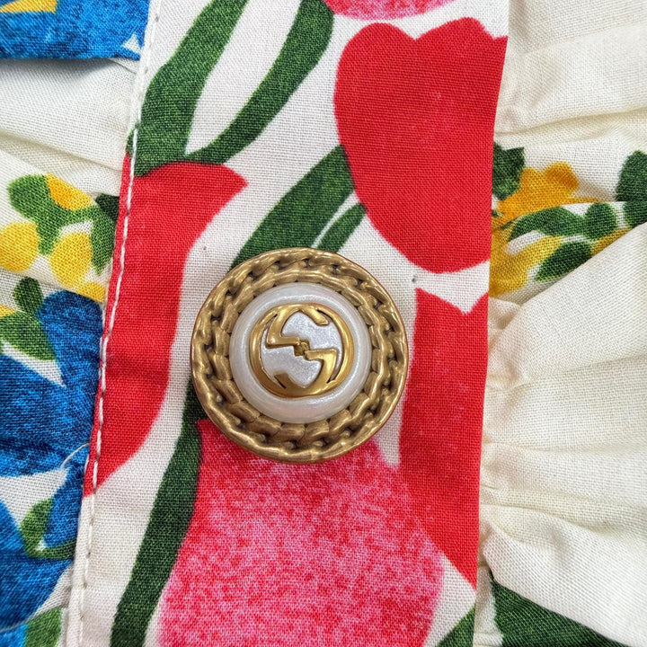 Excellent GUCCI one piece Interlocking G Floral Design multicolor 36 453982
