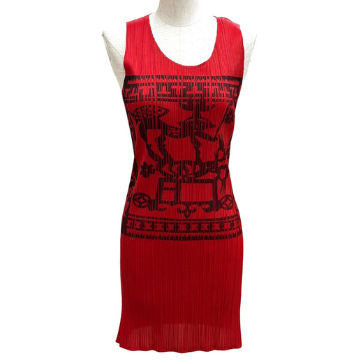 Great PLEATS PLEASE one piece Mural print sleeveless top polyester 3 PP86-JH819
