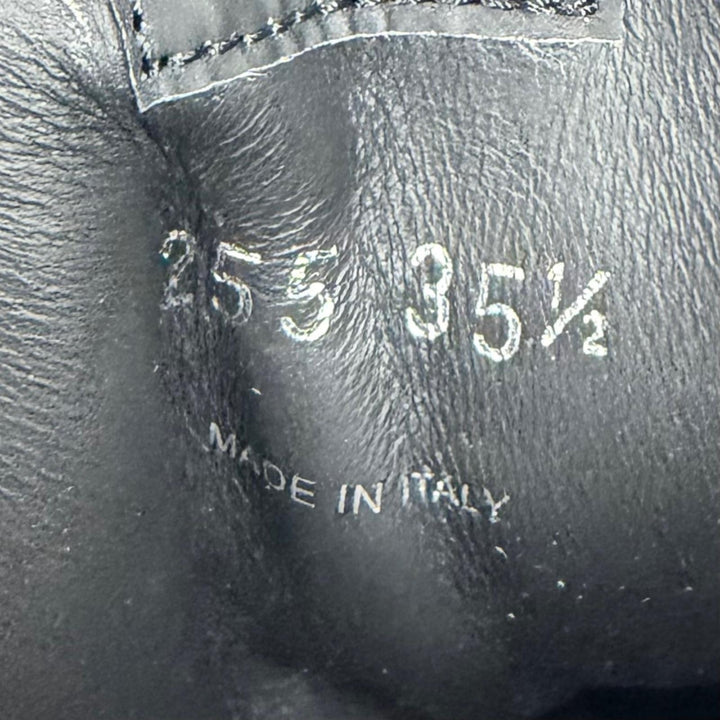 Pristine PRADA short boots monolith black Brushed leather Women 35.5 1T255M