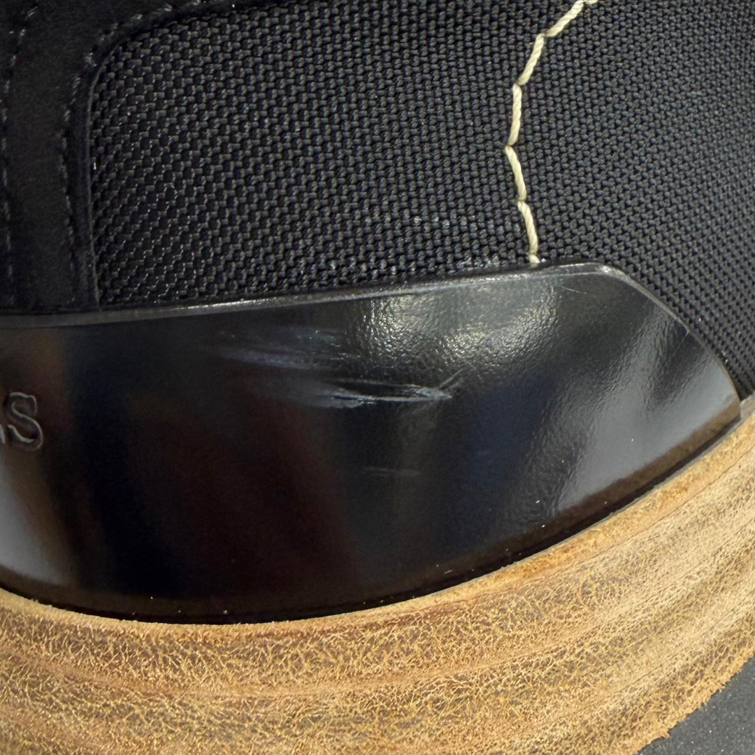 Great HERMES sneakers drive Leather logo patch lace-up black Women 35.5 212265Z