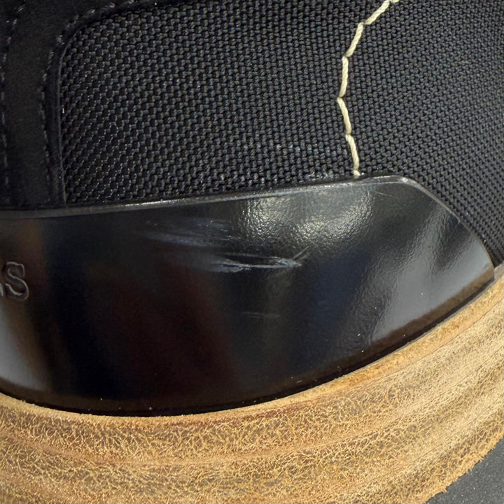 Great HERMES sneakers drive Leather logo patch lace-up black Women 35.5 212265Z