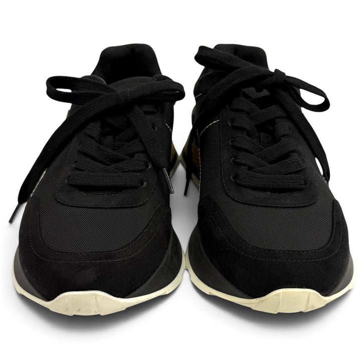 Great HERMES sneakers drive Leather logo patch lace-up black Women 35.5 212265Z