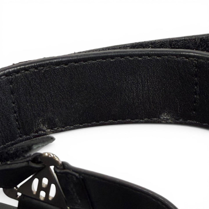 Great HERMES Sandals Enid Velcro Leather black leather Women 38 221033Z