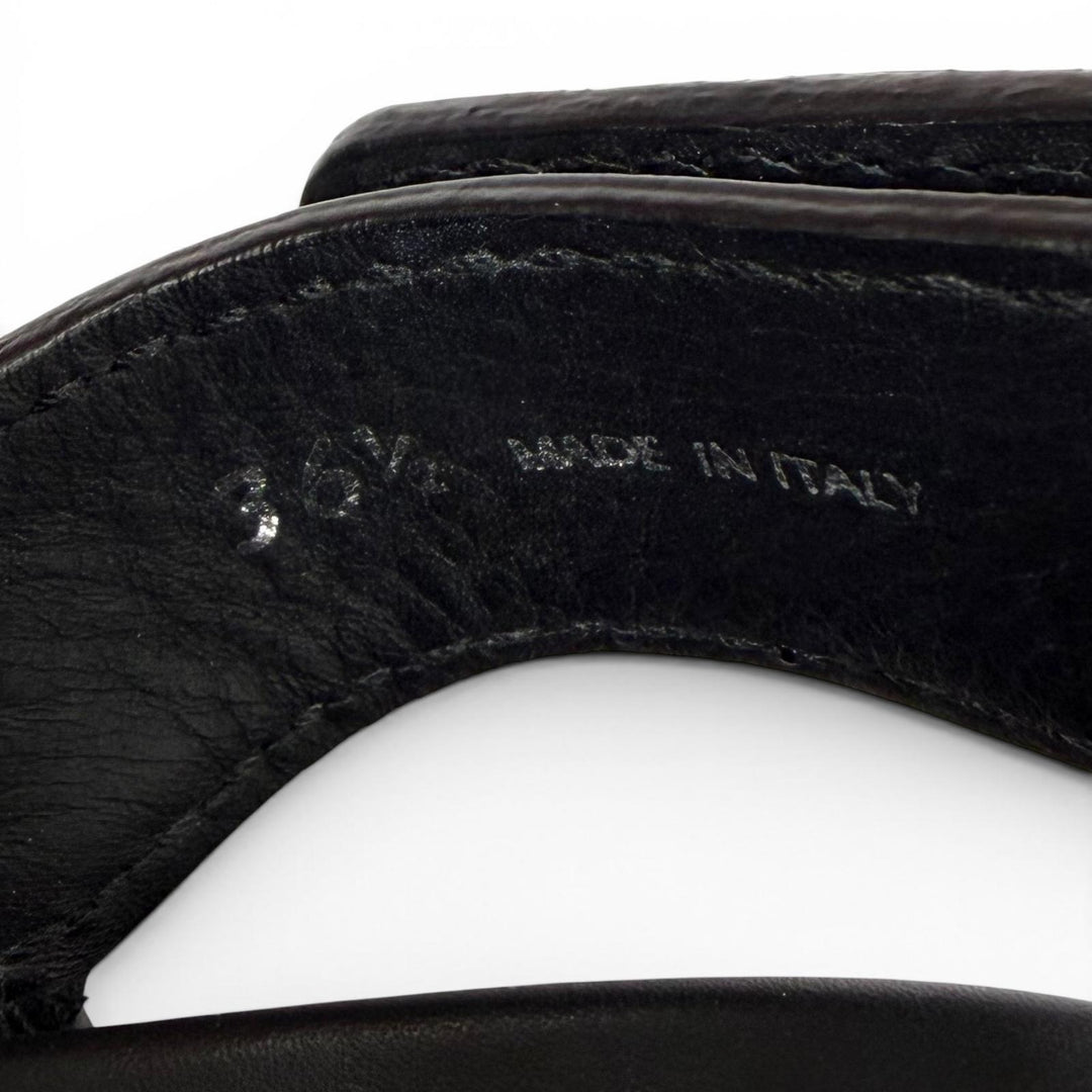 Great MIUMIU Sandals Chunky sole logo belt included black leather 36.5 5X251E