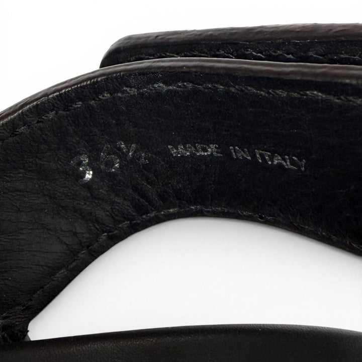 Great MIUMIU Sandals Chunky sole logo belt included black leather 36.5 5X251E