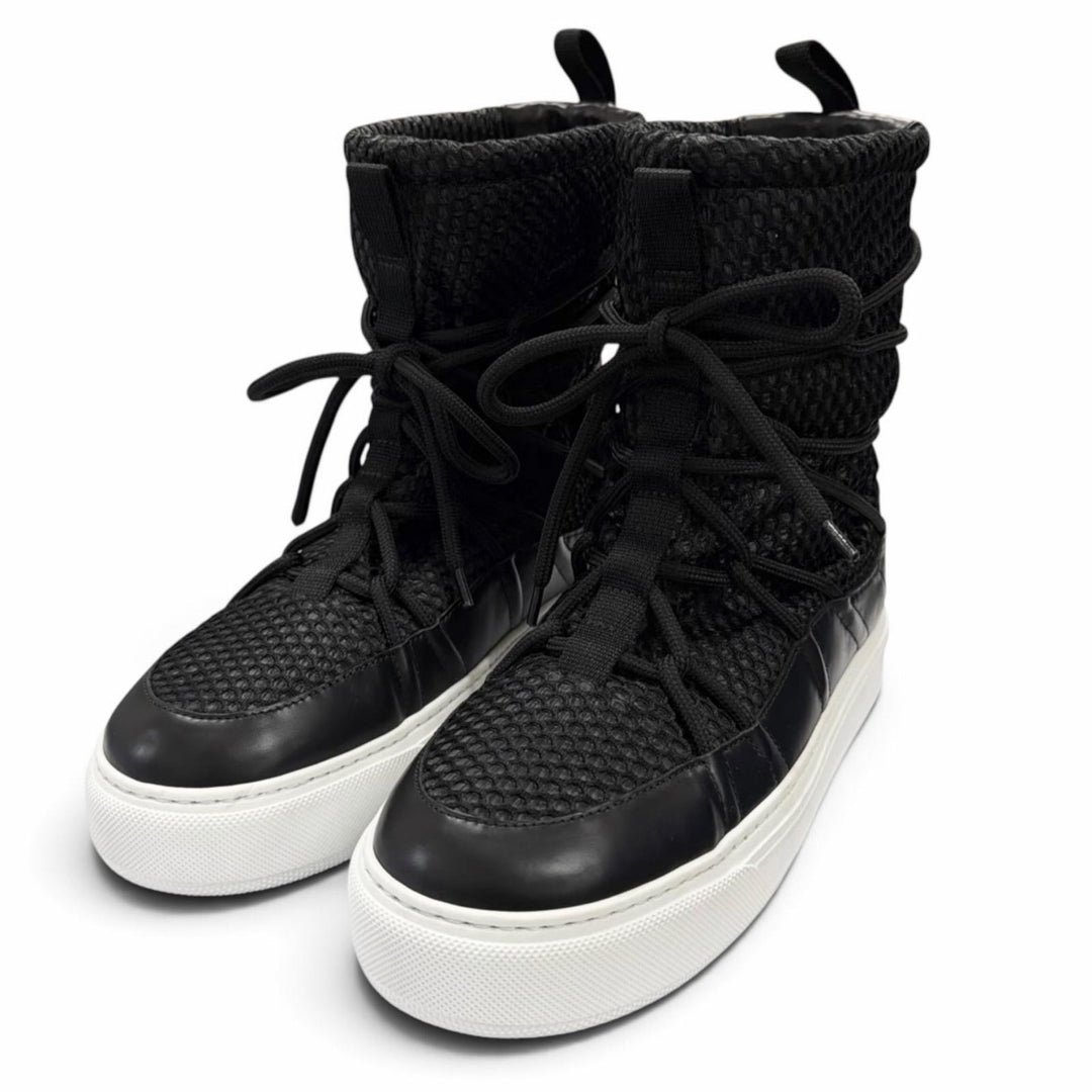 Great Christian Dior boots Lace-up mesh black leather Women 37